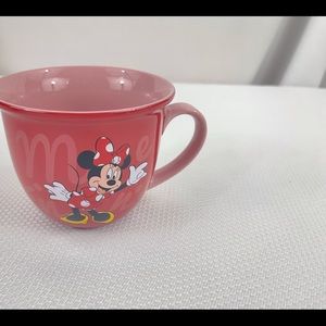 Disney Store G.O.A. Bashful Minnie Mouse Pink & Red Coffee Mug.